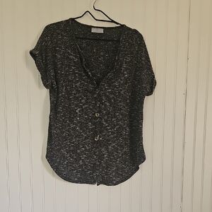 Bobbie Brooks Charcoal Button-Down Shirt